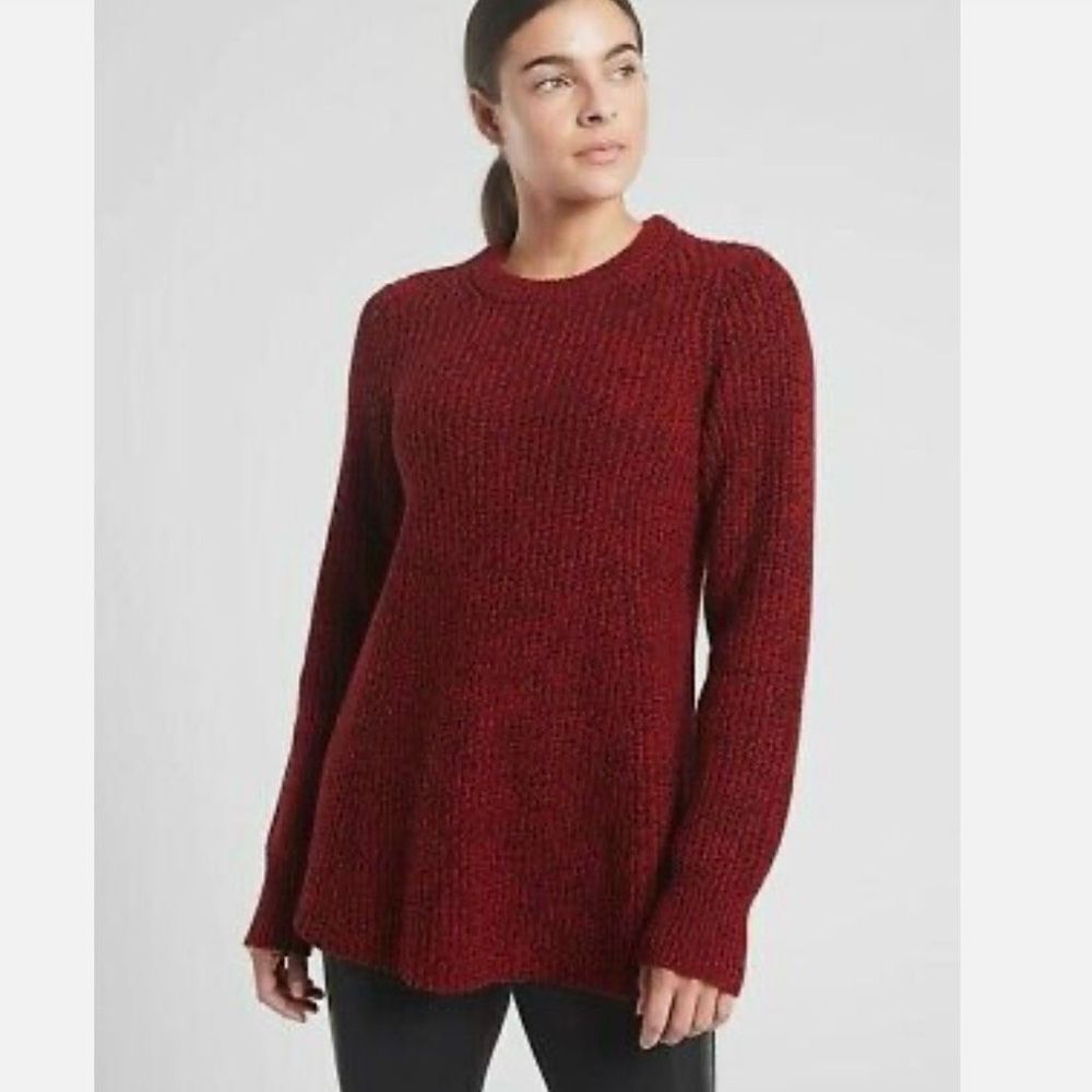 Athleta NWT Sierra crewneck sweater candy marl red XXS‎